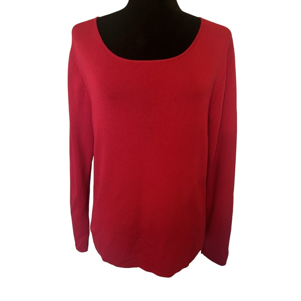 Chico's Red Long Sleeve Blouse Size Large Vintage